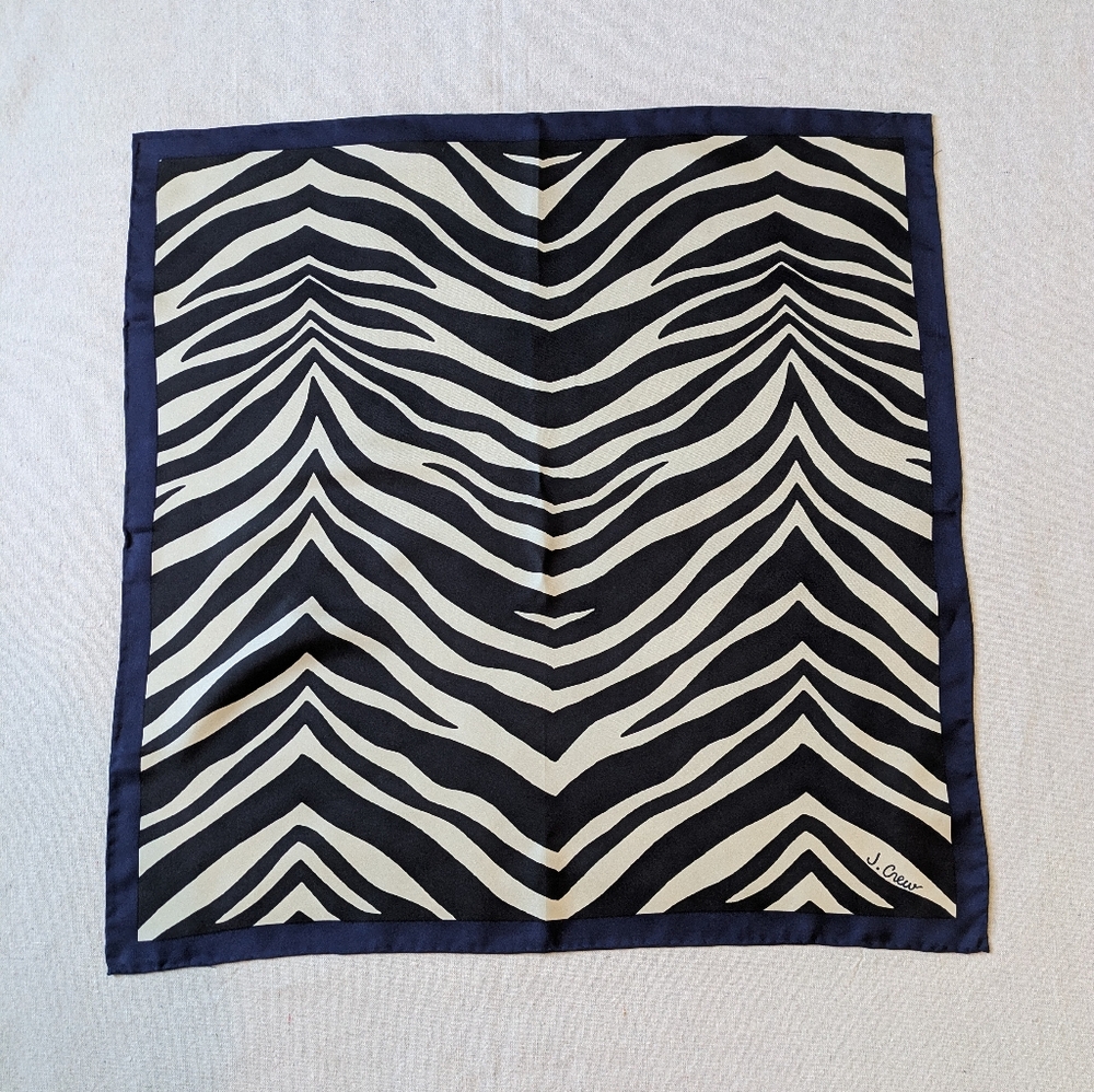 J. Crew Zebra Print Silk Scarf